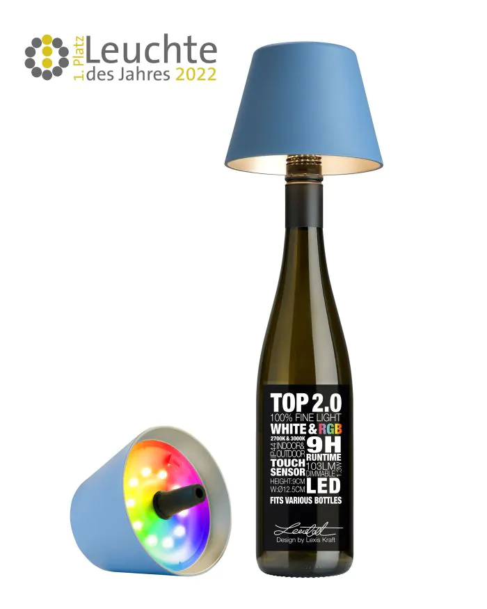 Lampe "TOP 2.0" - RGB-Akku-Flaschenleuchte